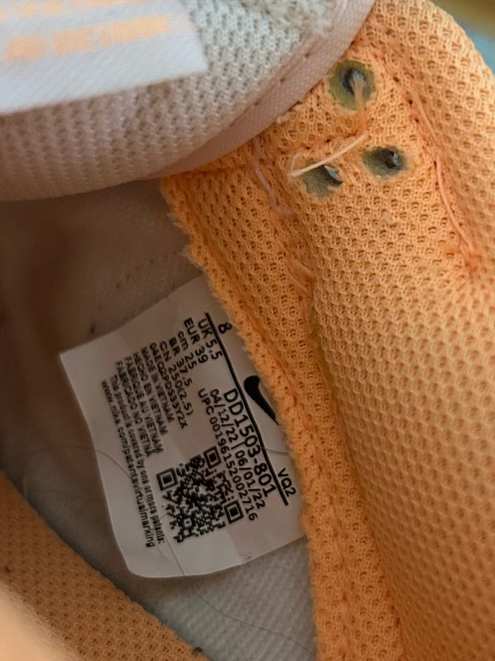 Nike Women's Orange and Cream Dunk Low Sneakers